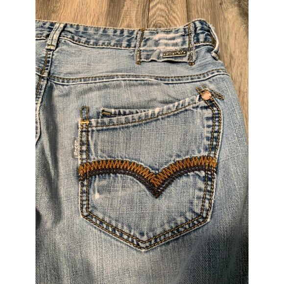 Levi Silver Tab Mens W34 L30 Slim Straight 90s Y2K Light Wash Denim Jeans - Picture 8 of 9